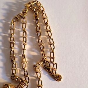 Signed Tory Burch Pendant Necklace Horn with Serpent